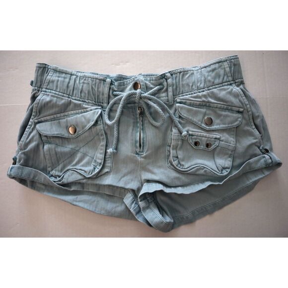 Free People OB1439712 Women's Sz XS Blue Waimea Slouchy Solid Shorts - Picture 1 of 10